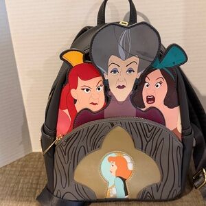 Disney loungefly villian Backpack three evil stepsisters of Cinderella 11 by 9